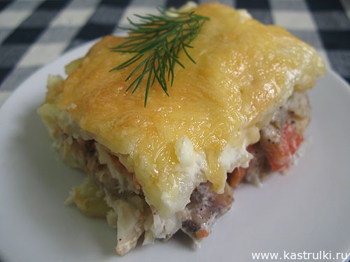 Рыба, запеченная с картошкой