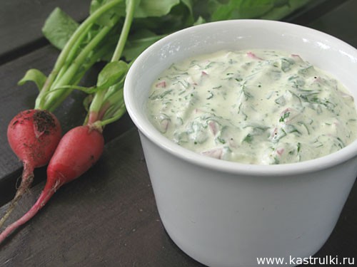 Соус из кресс-салата и редиски